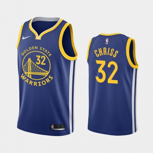 Men's Golden State Warriors #32 Marquese Chriss Royal 2020 season Icon Jersey