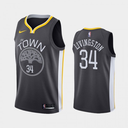 Men's Golden State Warriors #34 Shaun Livingston Black Statement Jersey