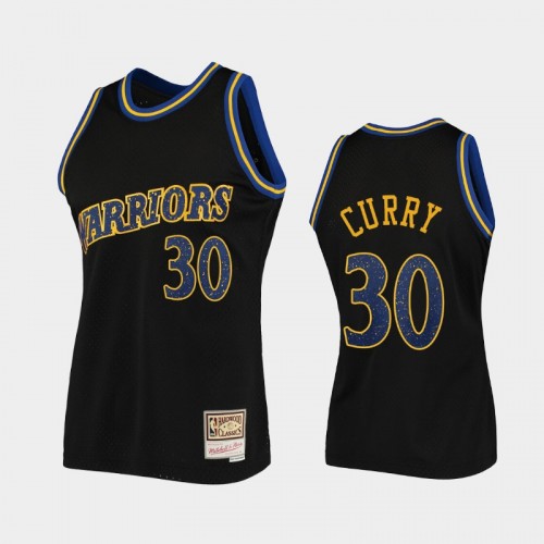 Men's Golden State Warriors #30 Stephen Curry Black Rings Collection Jersey