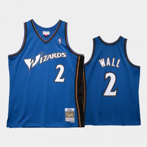 Men's Washington Wizards #2 John Wall Blue 2010-11 Hardwood Classics Jersey