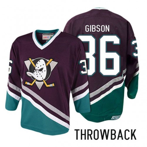 #36 John Gibson Purple Anniversary Throwback Jersey