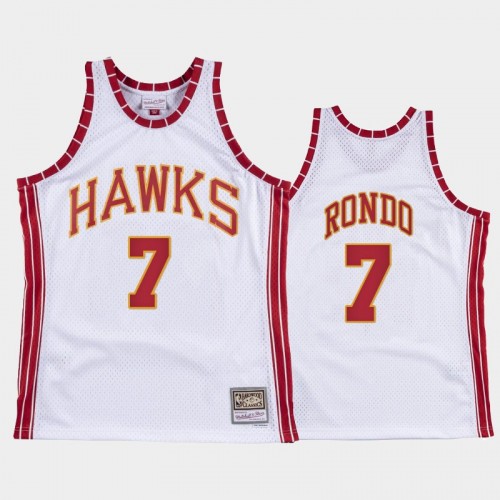 Atlanta Hawks #7 Rajon Rondo White Hardwood Classics Retro Jersey