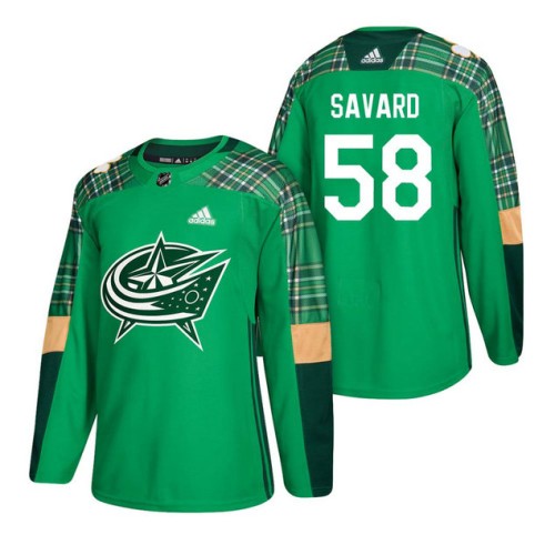 #58 David Savard 2018 St. Patrick's Day Jersey Green