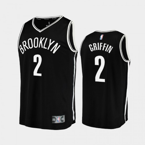 Men Brooklyn Nets Blake Griffin #2 Black 2021-22 Replica Icon Edition Jersey