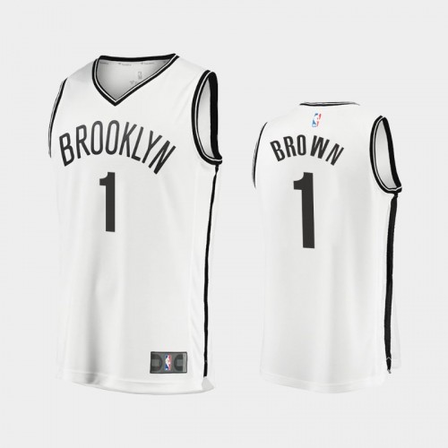 Men Brooklyn Nets Bruce Brown #1 White 2021-22 Replica Association Edition Jersey