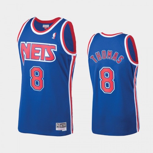Men Brooklyn Nets #8 Cameron Thomas Blue Hardwood Classics 2021 NBA Draft Jersey