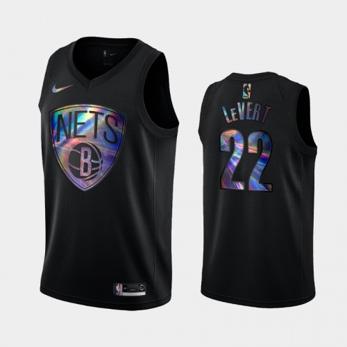 Brooklyn Nets #22 Caris LeVert Black Iridescent Holographic Limited Edition Jersey