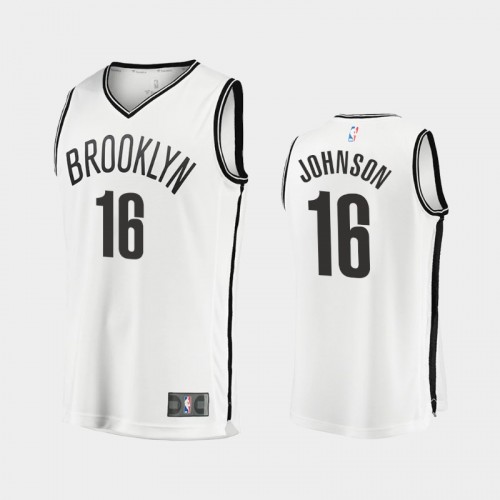 Men Brooklyn Nets James Johnson #16 White 2021-22 Replica Association Edition Jersey
