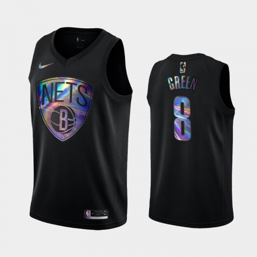 Brooklyn Nets #8 Jeff Green Black Iridescent Holographic Limited Edition Jersey