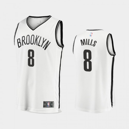 Men Brooklyn Nets Patty Mills #8 White 2021-22 Replica Association Edition Jersey