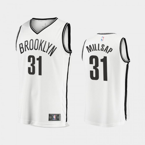 Men Brooklyn Nets Paul Millsap #31 White 2021-22 Replica Association Edition Jersey