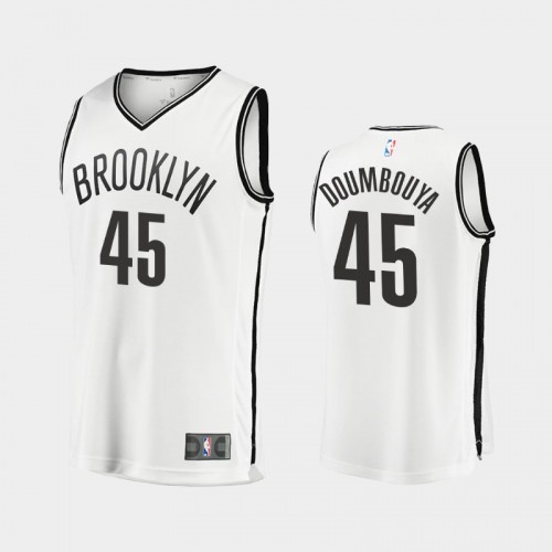 Men Brooklyn Nets Sekou Doumbouya #45 White 2021-22 Replica Association Edition Jersey