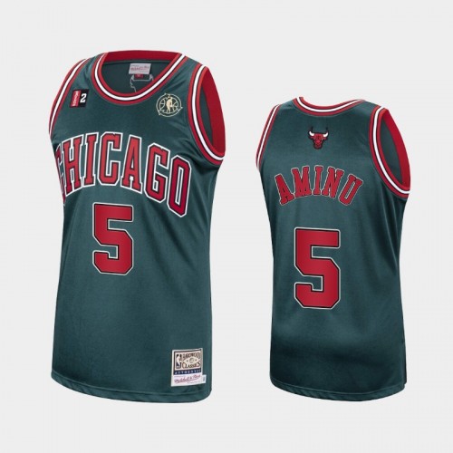 Men Chicago Bulls #5 Al-Farouq Aminu Green Hardwood Classics 2021 Trade Jersey