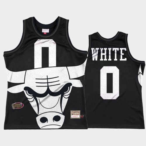 Men Chicago Bulls #0 Coby White Black Big Face 3.0 Jersey - Fashion Tank