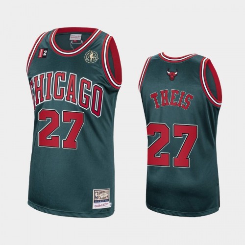 Men Chicago Bulls #27 Daniel Theis Green Hardwood Classics 2021 Trade Jersey