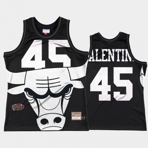 Men Chicago Bulls #45 Denzel Valentine Black Big Face 3.0 Jersey - Fashion Tank