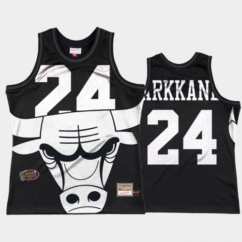 Men Chicago Bulls #24 Lauri Markkanen Black Big Face 3.0 Jersey - Fashion Tank