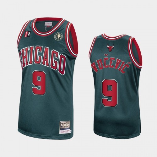 Men Chicago Bulls #9 Nikola Vucevic Green Hardwood Classics 2021 Trade Jersey