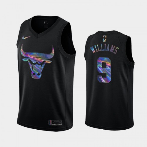 Chicago Bulls #9 Patrick Williams Black Iridescent Holographic Limited Edition Jersey