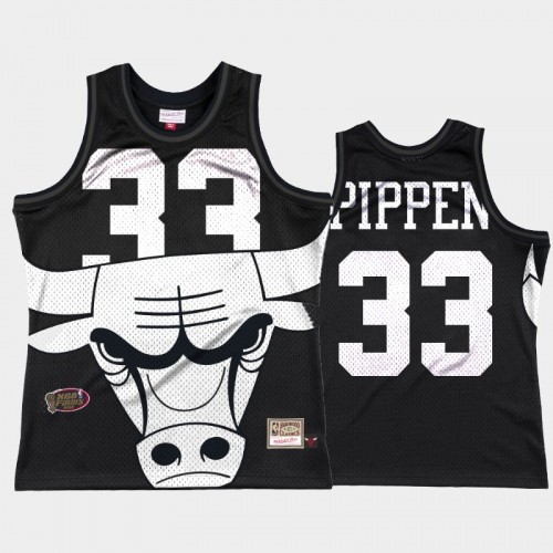 Men Chicago Bulls #33 Scottie Pippen Black Big Face 3.0 Jersey - Fashion Tank