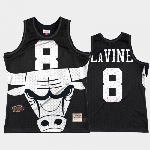 Men Chicago Bulls #8 Zach LaVine Black Big Face 3.0 Jersey - Fashion Tank