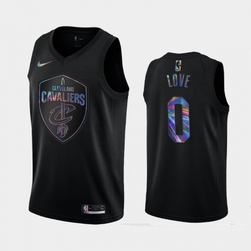 Cleveland Cavaliers #0 Kevin Love Black Iridescent Holographic Limited Edition Jersey