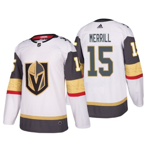 #15 Jon Merrill Authentic Player White Away jersey