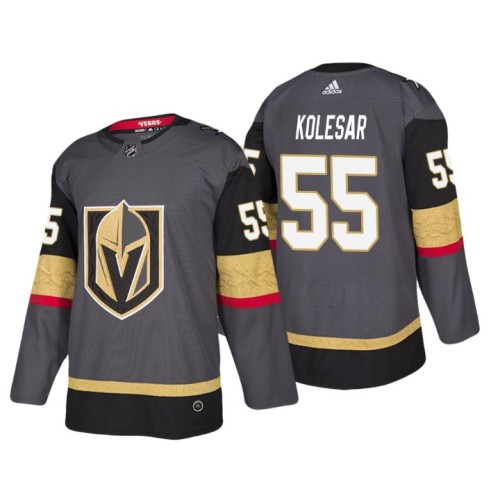 #55 Keegan Kolesar Home Authentic Player Grey jersey