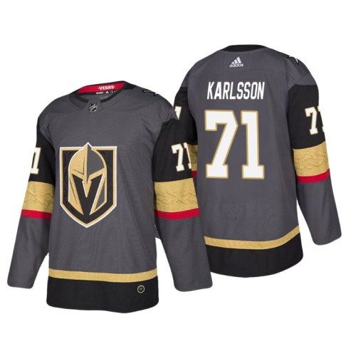 #71 William Karlsson Home Authentic Player Grey jersey