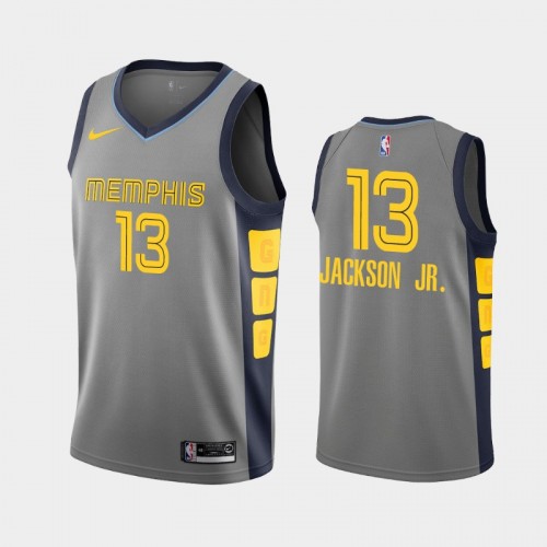 Men Memphis Grizzlies #13 Jaren Jackson Jr. Gray 2018-19 City Jersey