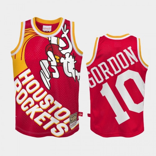 Men Houston Rockets #10 Eric Gordon Red Big Face2.0 Hardwood Classics Jersey