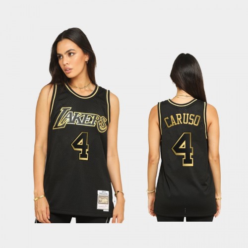 Los Angeles Lakers #4 Alex Caruso Black 2021 Golden Edition Hardwood Classics Limited Allocation Jersey