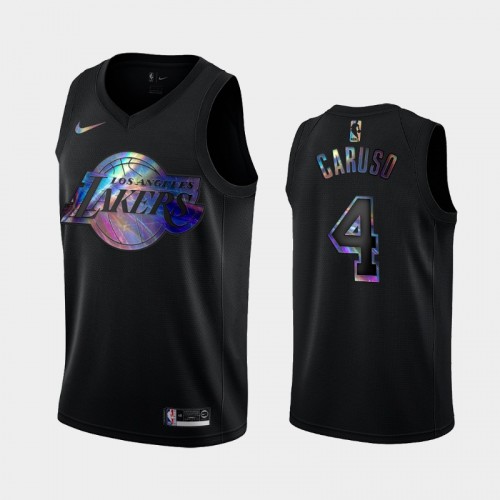 Los Angeles Lakers #4 Alex Caruso Black Iridescent Logo Holographic HWC Limited Jersey