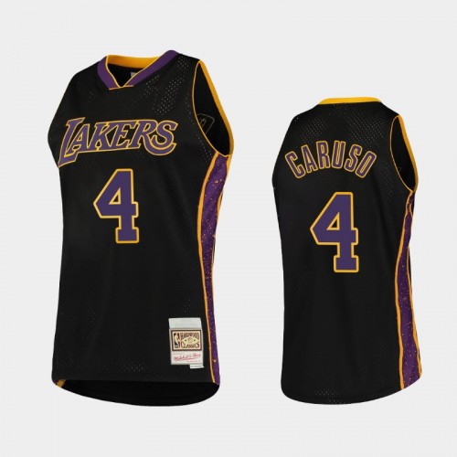 Los Angeles Lakers #4 Alex Caruso Black Rings Collection Hardwood Classics Jersey