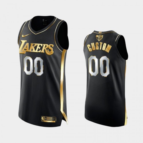 Los Angeles Lakers Custom #00 Black 2020 NBA Finals Authentic Golden Limited Edition Jersey