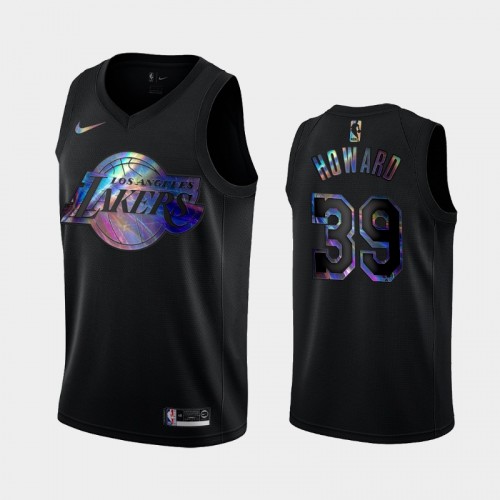 Los Angeles Lakers #39 Dwight Howard Black Iridescent Logo Holographic HWC Limited Jersey