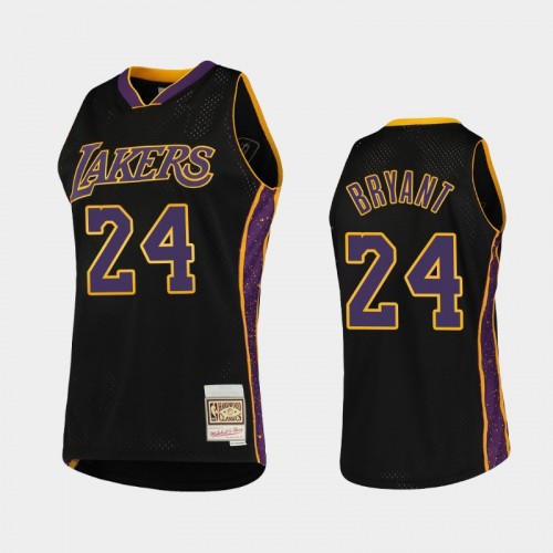 Los Angeles Lakers #24 Kobe Bryant Black Rings Collection Hardwood Classics Jersey