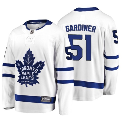 #51 Jake Gardiner 2018 Fanatics Branded Breakaway White Away jersey