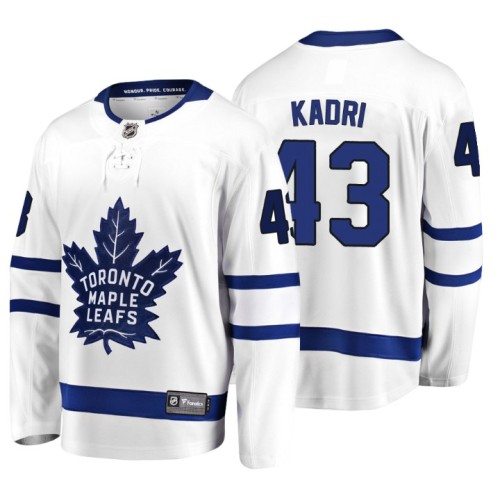 #43 Nazem Kadri 2018 Fanatics Branded Breakaway White Away jersey