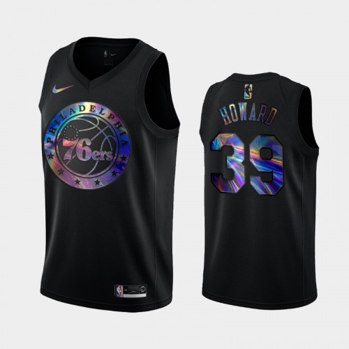 Philadelphia 76ers #39 Dwight Howard Black Iridescent Holographic Limited Edition Jersey