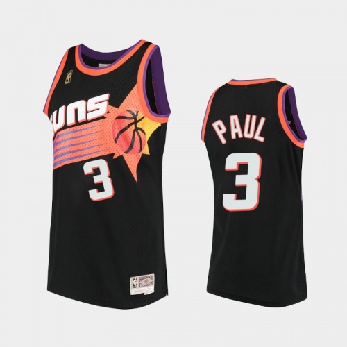 Men Phoenix Suns #3 Chris Paul Black Hardwood Classics Throwback 90s Jersey