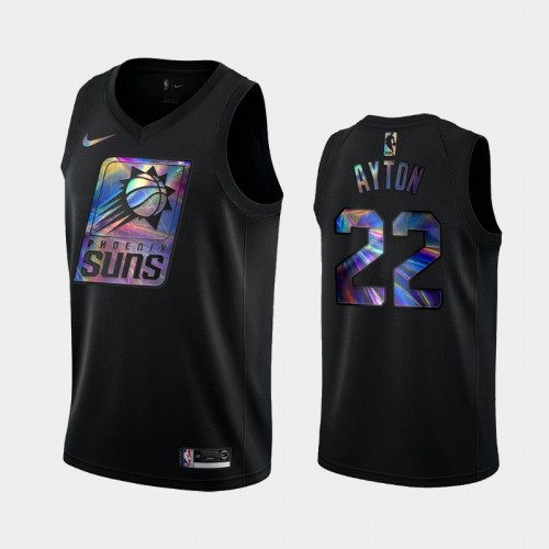 Phoenix Suns #22 Deandre Ayton Black Iridescent Holographic Limited Edition Jersey