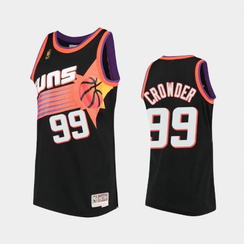Men Phoenix Suns #99 Jae Crowder Black Hardwood Classics Throwback 90s Jersey