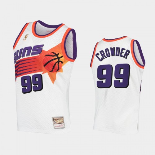 Men Phoenix Suns #99 Jae Crowder White Hardwood Classics Authentic Jersey