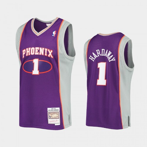 Men Phoenix Suns #1 Penny Hardaway Purple 2001-2002 Hardwood Classics Authentic Jersey