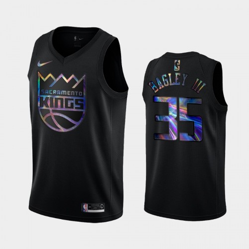 Sacramento Kings #35 Marvin Bagley III Black Iridescent Holographic Limited Edition Jersey