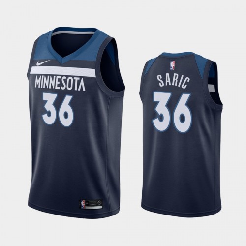 Men Minnesota Timberwolves #36 Dario Saric Navy 2019 season Icon Jersey