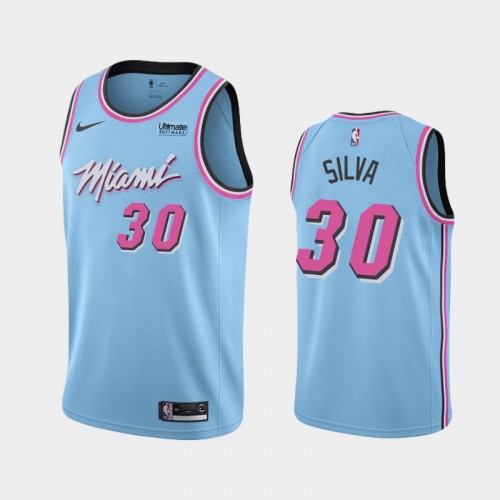Men's Miami Heat #30 Chris Silva 2019-20 City ViceWave Blue Jersey