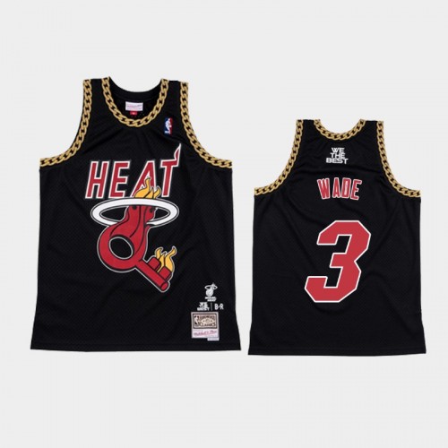 Men's Miami Heat #3 Dwyane Wade Black NBA Remix Jersey - DJ Khaled