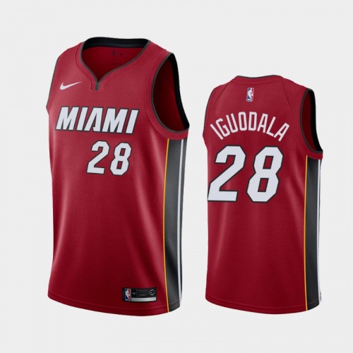 Men's Miami Heat #28 Andre Iguodala 2019-20 Statement Red Jersey